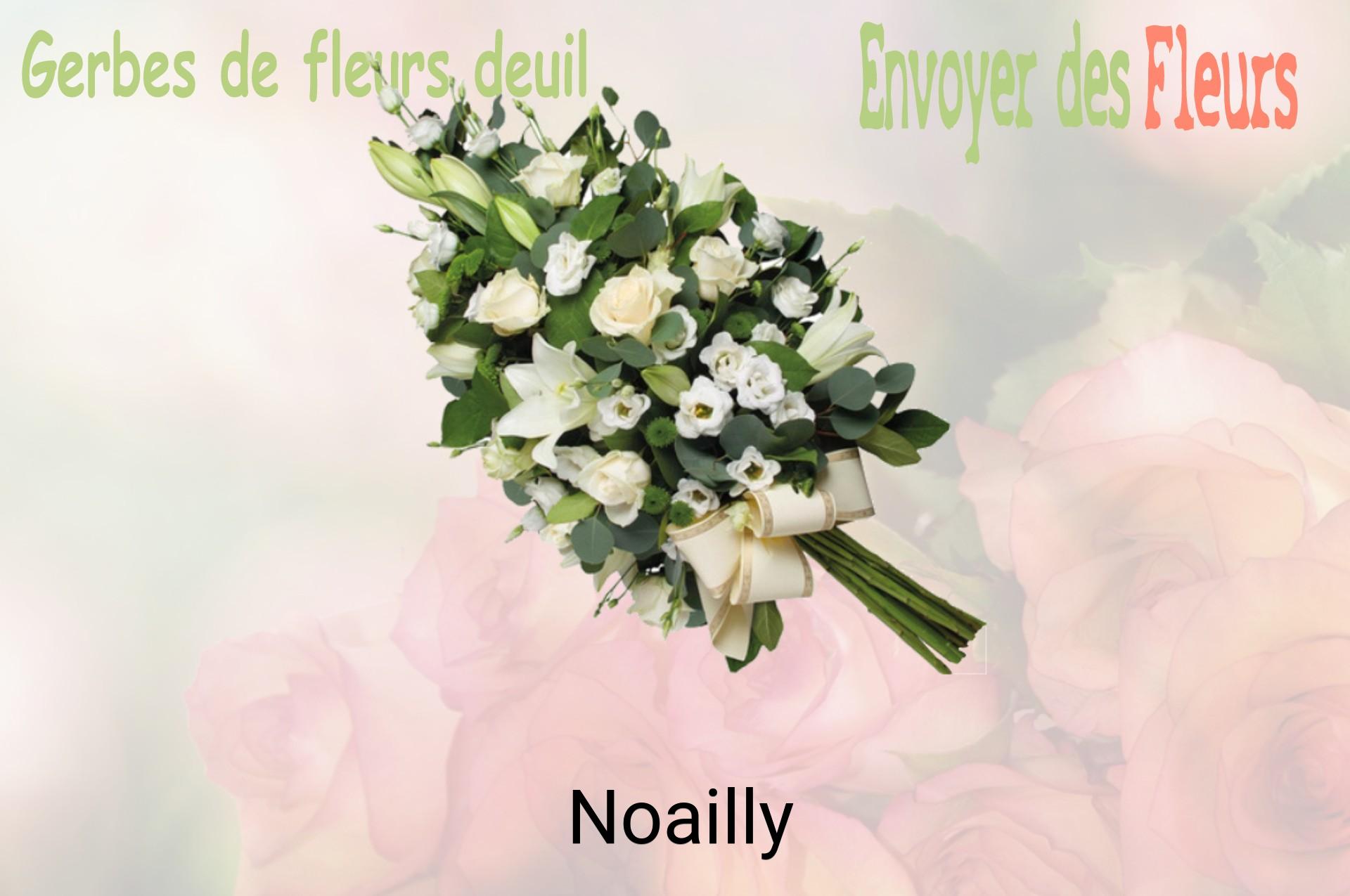 Gerbe de fleurs de deuil livrée à Noailly